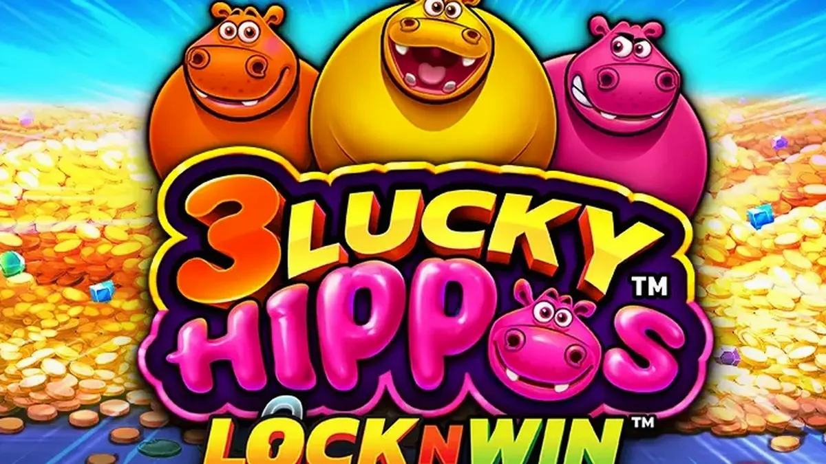 3 Lucky Hippos slot game interface