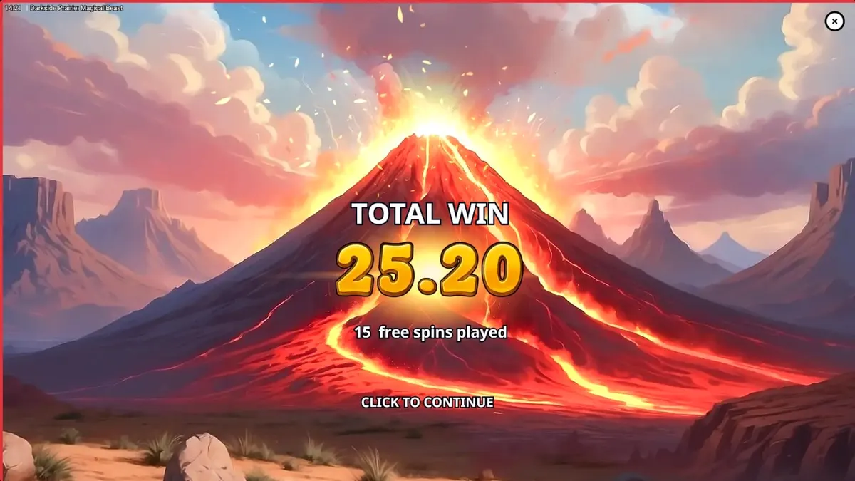Isang cinematic na view ng Darkside Prairie: Magical Beasts slot na nagpapakita ng mga bison sa isang madilim na canyon.